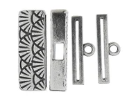 Wickes Large Box Cap Stitch End Cap for Size 8 Seed Beads, Antique Pewter, 26mm (Qty: 1)